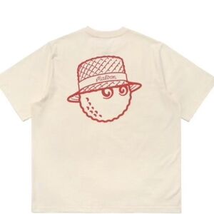 Malbon Cream Short Sleeve Graphic Tee - Red Logo